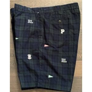 Polo Ralph Lauren Blackwatch Tartan College Plaid 9" Chino Shorts Embroidered